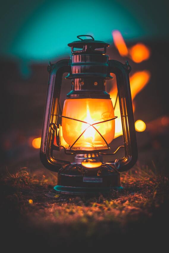 lantern emitting warm yellow light