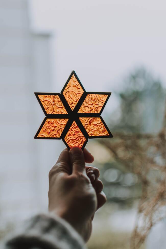 Orange stained glass star