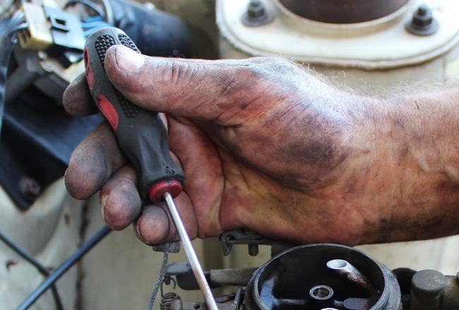 dirty mechanic's hand