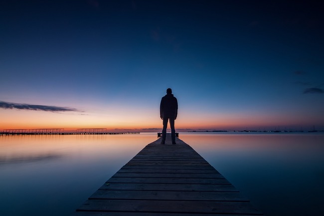 man at end jetty