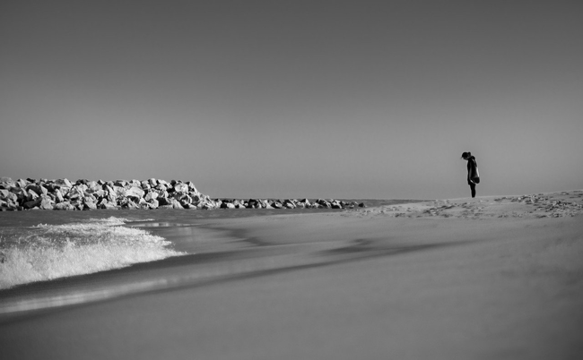 woman alone on beach