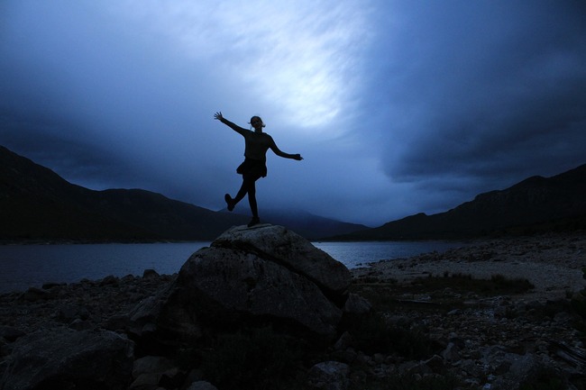 woman on rock